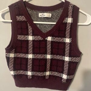 plaid hollister vest